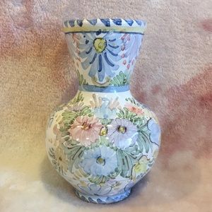 Hand Painted Ceramic Floral Mini Vase Retro RS 5”x 5”